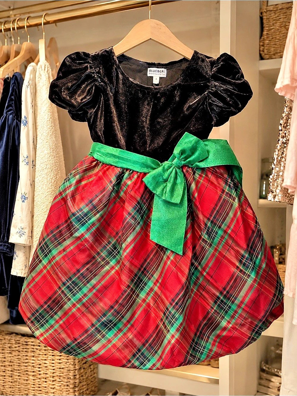 Blueberi boulevard Girls Plaid Party Dress Size 8 Like New
